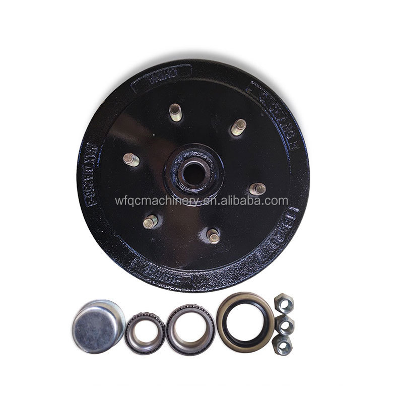 Production of 10 inch 6 bolts 1750kg Axles Trailer Hub and Drum Assembly with Bearing Oil Seal and Nut